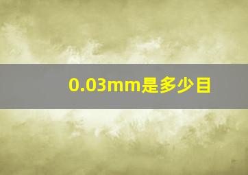 0.03mm是多少目