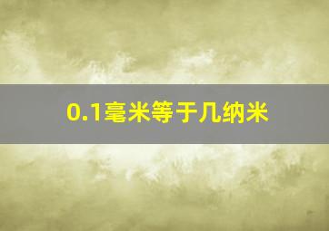 0.1毫米等于几纳米