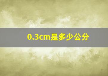 0.3cm是多少公分