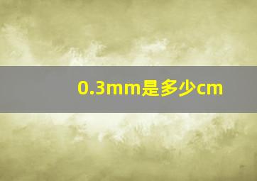 0.3mm是多少cm