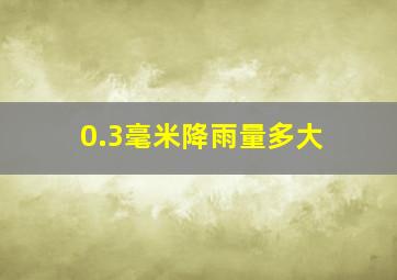 0.3毫米降雨量多大