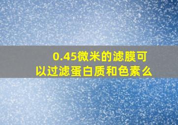 0.45微米的滤膜可以过滤蛋白质和色素么