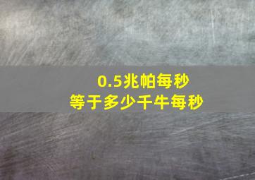 0.5兆帕每秒等于多少千牛每秒