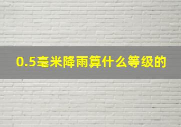 0.5毫米降雨算什么等级的