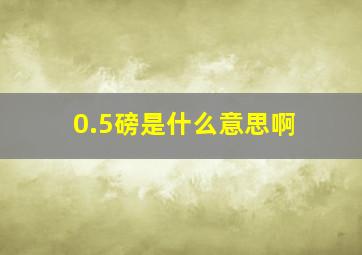 0.5磅是什么意思啊