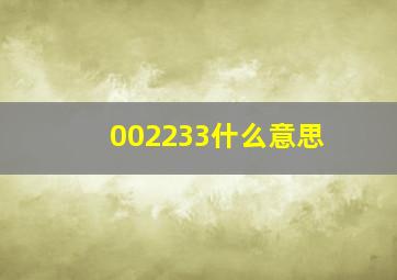 002233什么意思