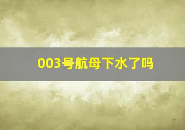 003号航母下水了吗