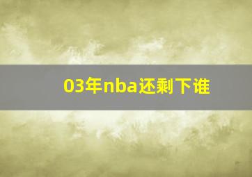 03年nba还剩下谁