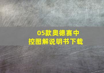 05款奥德赛中控图解说明书下载