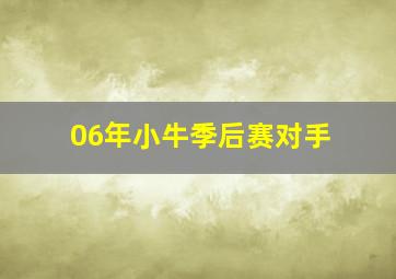 06年小牛季后赛对手