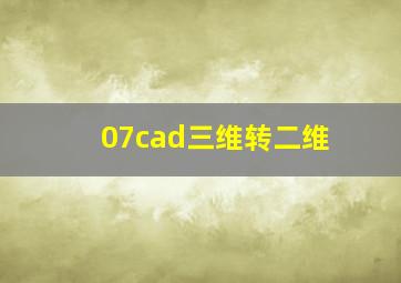 07cad三维转二维