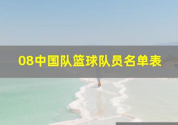 08中国队篮球队员名单表