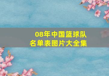 08年中国篮球队名单表图片大全集