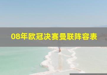 08年欧冠决赛曼联阵容表