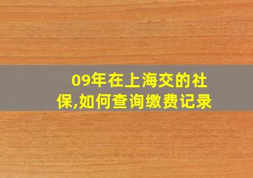 09年在上海交的社保,如何查询缴费记录