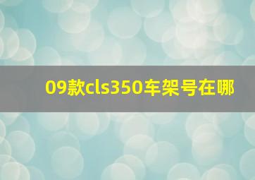 09款cls350车架号在哪