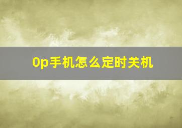 0p手机怎么定时关机