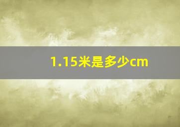 1.15米是多少cm