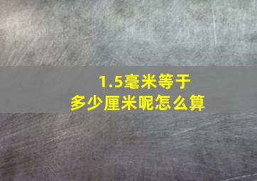 1.5毫米等于多少厘米呢怎么算