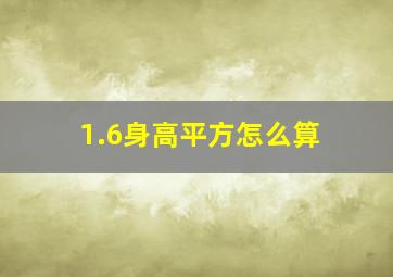 1.6身高平方怎么算