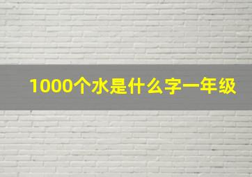 1000个水是什么字一年级