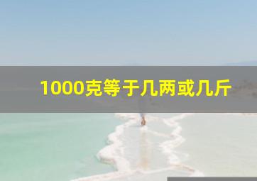 1000克等于几两或几斤