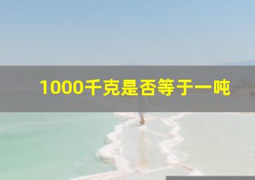 1000千克是否等于一吨