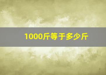 1000斤等于多少斤