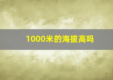 1000米的海拔高吗