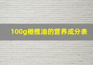 100g橄榄油的营养成分表