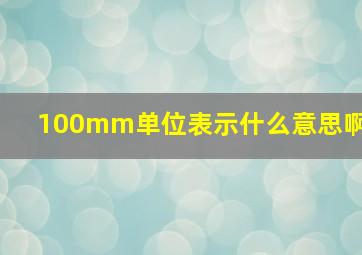 100mm单位表示什么意思啊