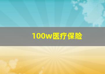 100w医疗保险