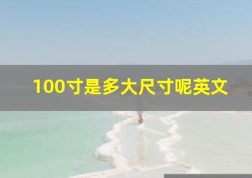 100寸是多大尺寸呢英文