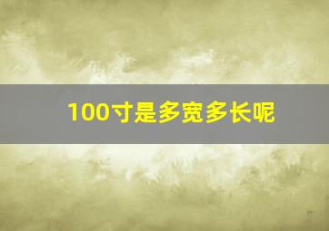 100寸是多宽多长呢