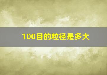 100目的粒径是多大