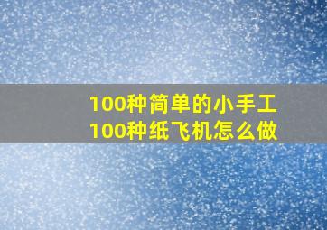 100种简单的小手工100种纸飞机怎么做