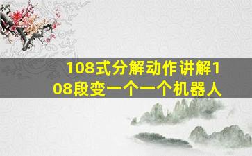 108式分解动作讲解108段变一个一个机器人