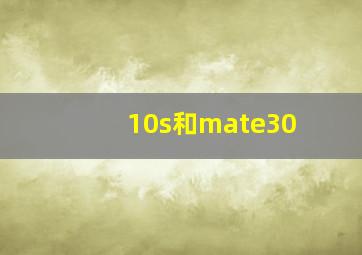 10s和mate30