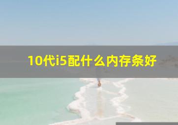 10代i5配什么内存条好