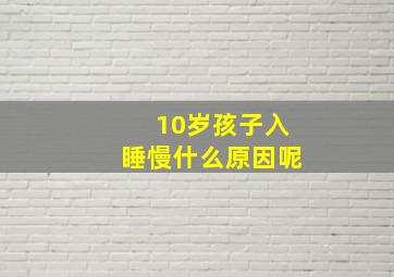 10岁孩子入睡慢什么原因呢