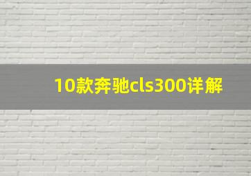 10款奔驰cls300详解