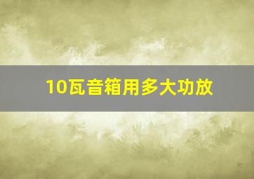 10瓦音箱用多大功放