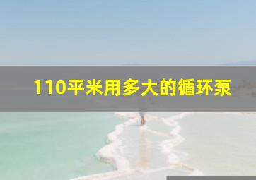 110平米用多大的循环泵