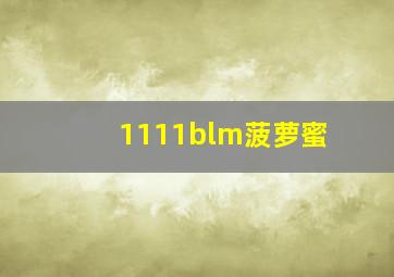 1111blm菠萝蜜