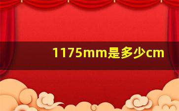 1175mm是多少cm