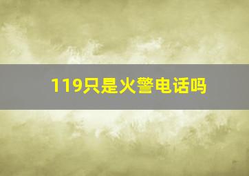 119只是火警电话吗