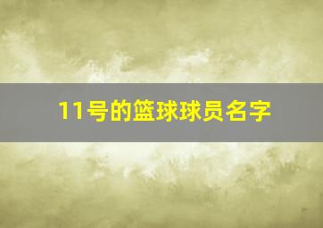 11号的篮球球员名字