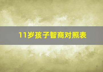 11岁孩子智商对照表