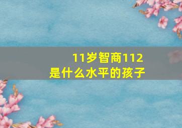 11岁智商112是什么水平的孩子