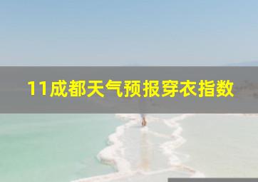 11成都天气预报穿衣指数